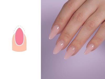 unghie color naturale mandorla